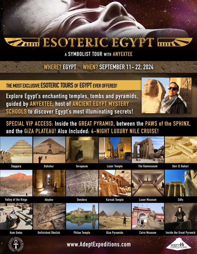 2024 Esoteric Egypt tour flyer with Anyextee